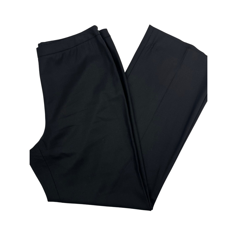 Saks Fifth Avenue Womens Black Wool Blend Straight‎ Leg Dress Pants Side Zip  10